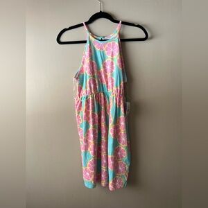 Lauren James Playful Citrus Print Halter Dress Small NWT